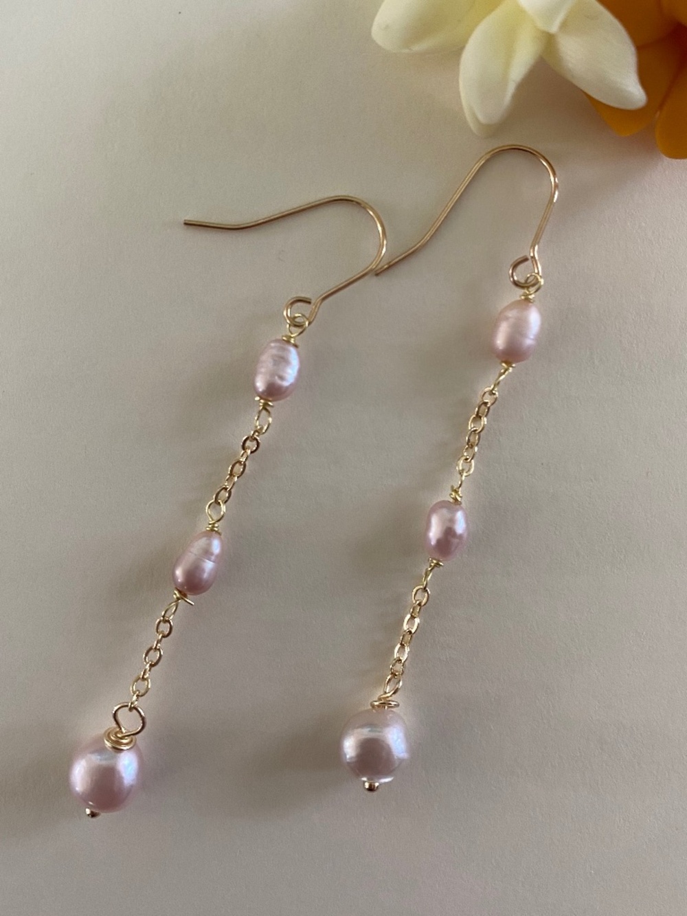 Handmade Freshwater Pearl Dangle Earrings